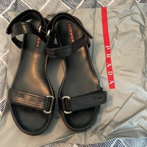 Prada size 37/5 black sandals worn twice!